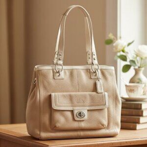 Coach Shoulder Bag Vintage Y2K Penelope Luxury Tan Leather Tote Purse F19264